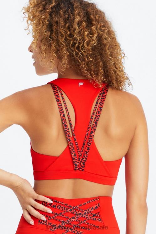 co Fabletics mujer Sujetador deportivo boost medio impacto 120 cereza eléctrica/cereza eléctrica mini leopardo 6ZJ061785