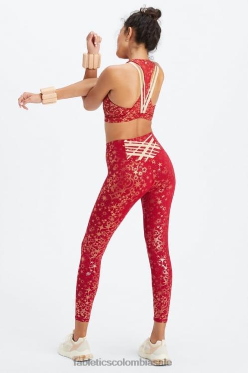 co Fabletics mujer Sujetador deportivo boost medio impacto 120 hoja de color rojo oscuro polvo de estrellas/oro 6ZJ061783