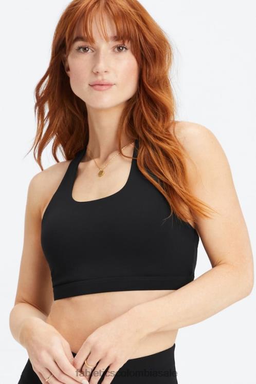 co Fabletics mujer Sujetador deportivo boost medio impacto 120 negro/plata reflectante 6ZJ061781