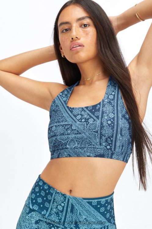 co Fabletics mujer Sujetador deportivo boost medio impacto 121 bandana azul nova/tapioca 6ZJ061789