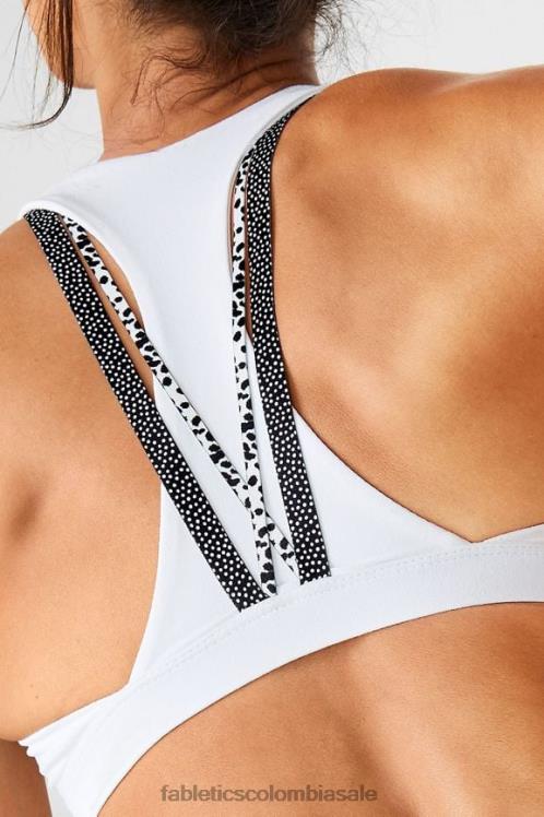 co Fabletics mujer Sujetador deportivo boost medio impacto 121 blanco/micropunto/manchado 6ZJ061788