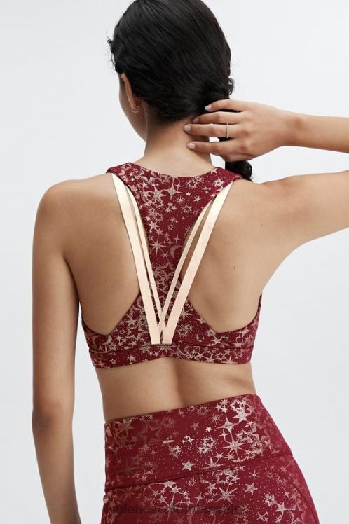 co Fabletics mujer Sujetador deportivo boost medio impacto 121 vino de oporto polvo de estrellas/oro 6ZJ061787