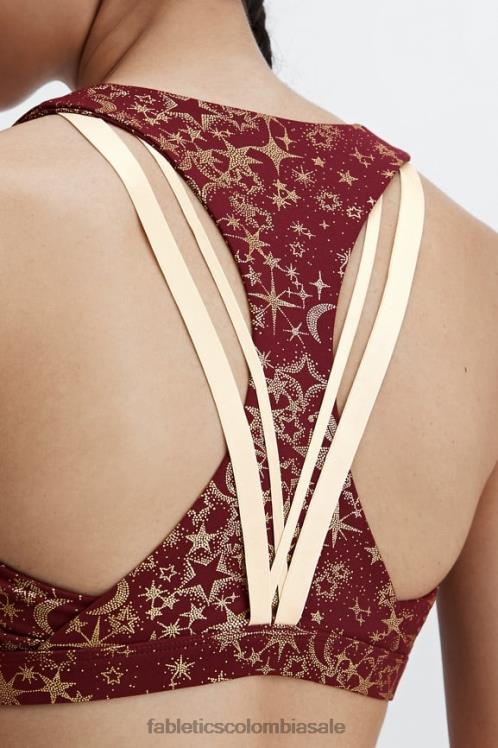 co Fabletics mujer Sujetador deportivo boost medio impacto 121 vino de oporto polvo de estrellas/oro 6ZJ061787