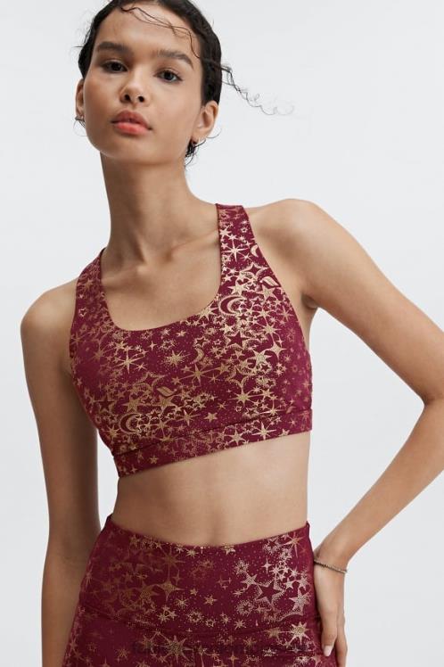 co Fabletics mujer Sujetador deportivo boost medio impacto 121 vino de oporto polvo de estrellas/oro 6ZJ061787