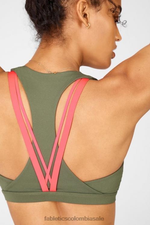 co Fabletics mujer Sujetador deportivo boost medio impacto 125 safari/ rosa del desierto 6ZJ061810