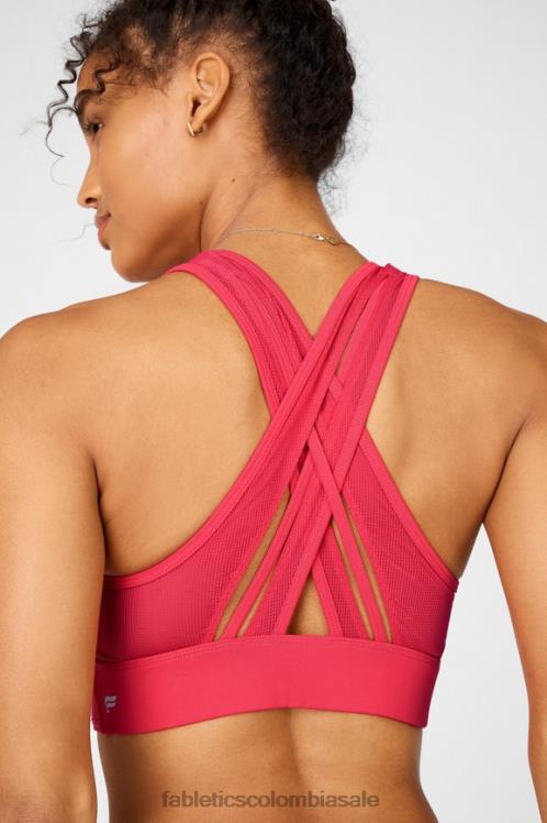co Fabletics mujer Sujetador deportivo faye de impacto medio ii pintalabios rojo 6ZJ061910