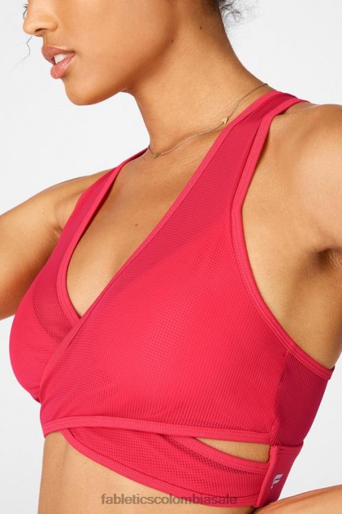 co Fabletics mujer Sujetador deportivo faye de impacto medio ii pintalabios rojo 6ZJ061910