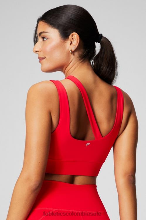 co Fabletics mujer sujetador deportivo callie de impacto medio cereza clásica 6ZJ061736