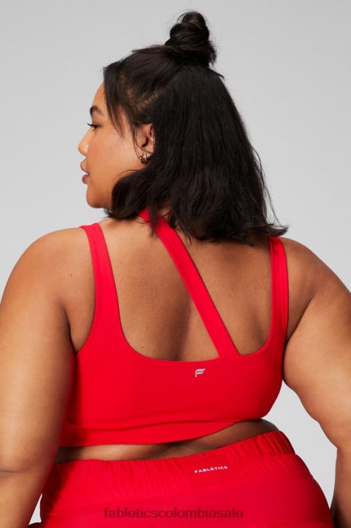 co Fabletics mujer sujetador deportivo callie de impacto medio cereza clásica 6ZJ061737