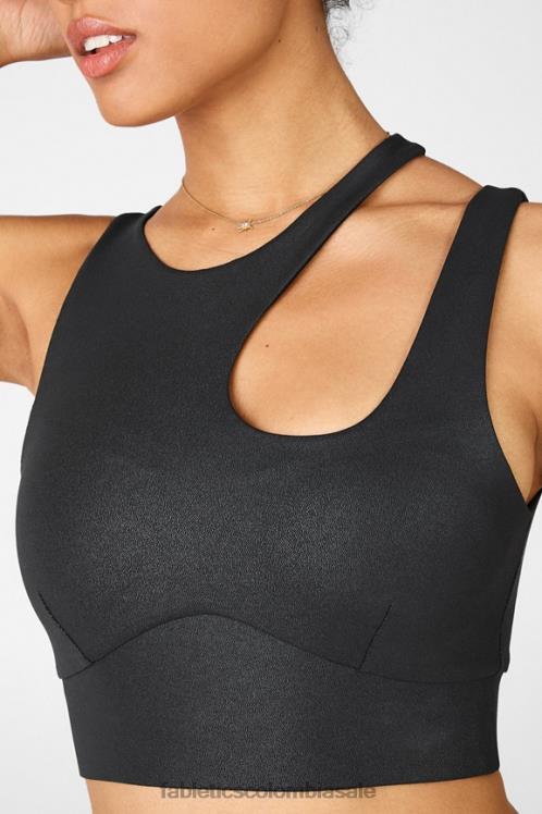 co Fabletics mujer sujetador deportivo callie de impacto medio espejismo negro 6ZJ061933