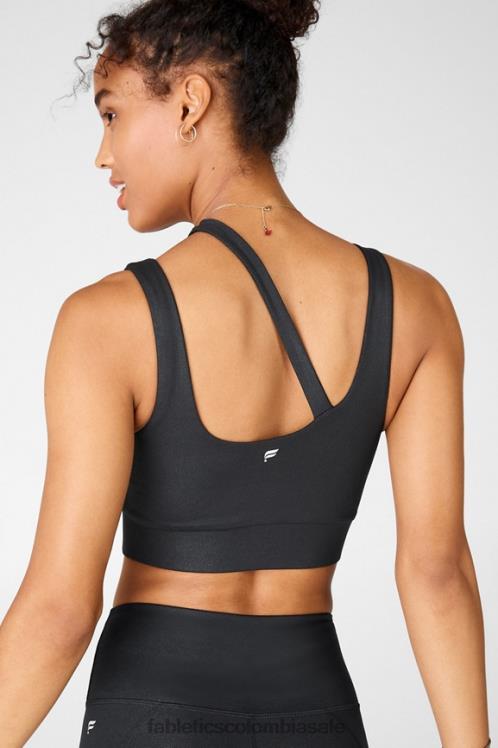 co Fabletics mujer sujetador deportivo callie de impacto medio espejismo negro 6ZJ061933