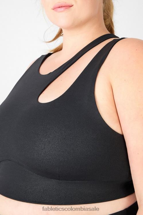 co Fabletics mujer sujetador deportivo callie de impacto medio espejismo negro 6ZJ061934