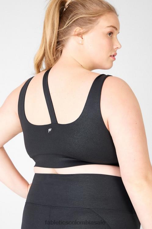 co Fabletics mujer sujetador deportivo callie de impacto medio espejismo negro 6ZJ061934