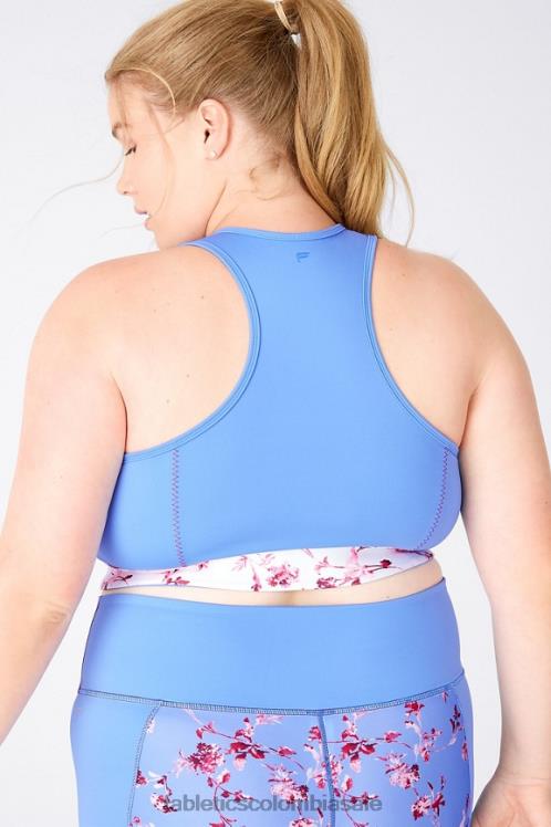 co Fabletics mujer sujetador deportivo claire midi de impacto medio flor azul cristal/blanca 6ZJ061936