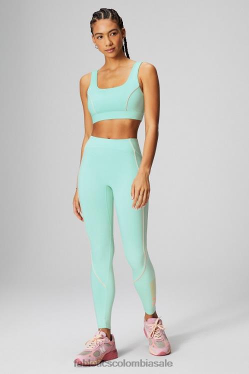 co Fabletics mujer sujetador deportivo con ribete de impacto medio beso de melocotón/bahía brumosa 6ZJ061817
