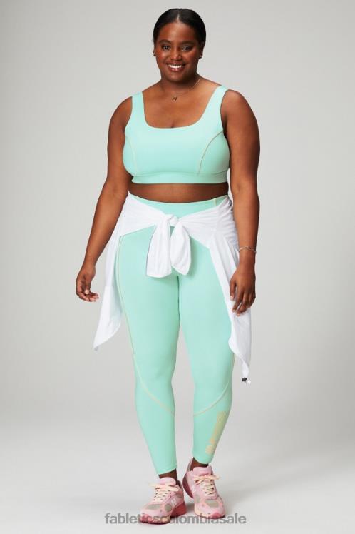 co Fabletics mujer sujetador deportivo con ribete de impacto medio beso de melocotón/bahía brumosa 6ZJ061818