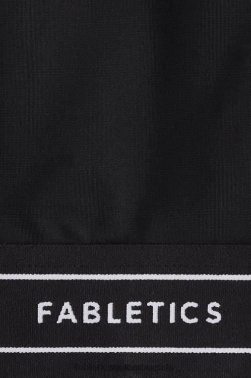 co Fabletics mujer sujetador deportivo con ribete de impacto medio logo negro/blanco clásico 6ZJ061816