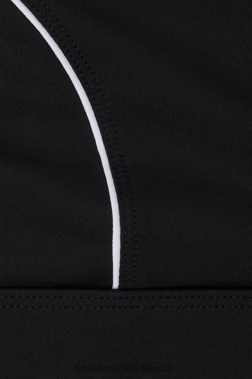 co Fabletics mujer sujetador deportivo con ribete de impacto medio negro/blanco clásico 6ZJ061844