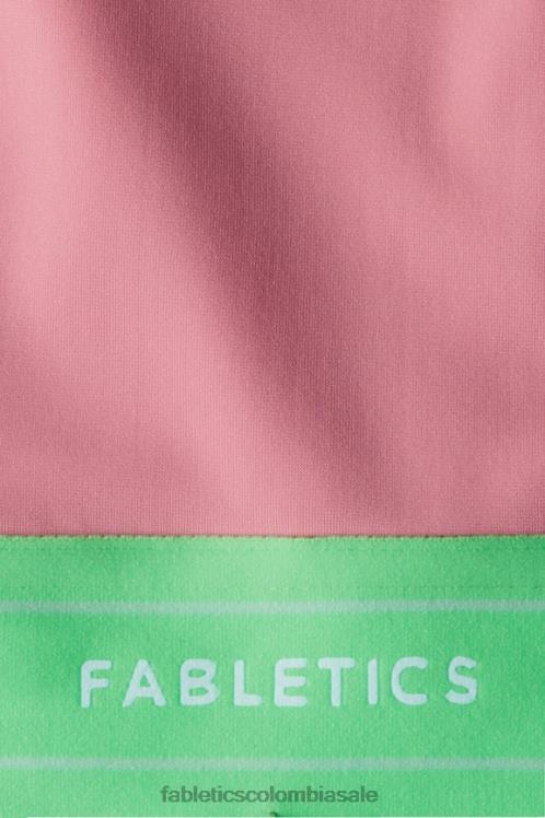 co Fabletics mujer sujetador deportivo con ribete de impacto medio rubor rojo/lima azucarada 6ZJ061815