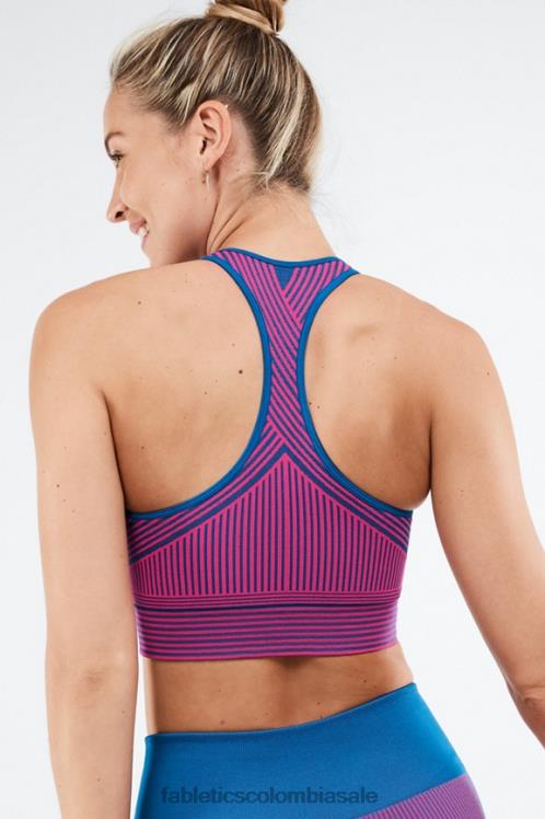 co Fabletics mujer sujetador deportivo de impacto medio allyson azul eléctrico/rosa brillante 6ZJ061930