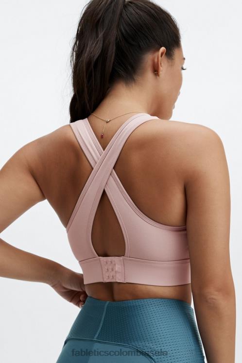 co Fabletics mujer sujetador deportivo de impacto medio con espalda cruzada blare rastro de polvo 6ZJ061883