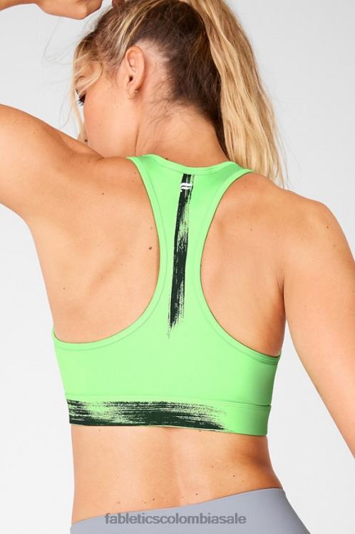 co Fabletics mujer sujetador deportivo de impacto medio con estampado de salvia periquito/pincelada 6ZJ061941