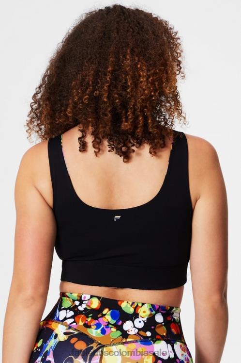 co Fabletics mujer sujetador deportivo de impacto medio harlyn midi caleidoscópico negro/negro 6ZJ061849