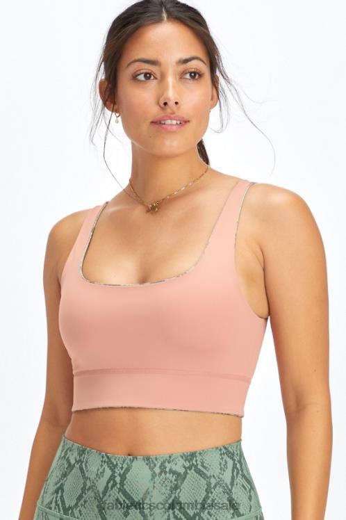 co Fabletics mujer sujetador deportivo de impacto medio harlyn midi serpiente de cactus/cañón rosa 6ZJ061851