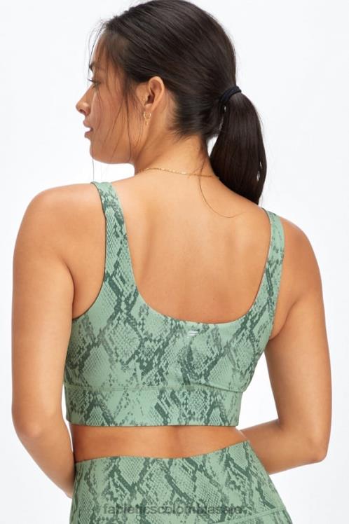 co Fabletics mujer sujetador deportivo de impacto medio harlyn midi serpiente de cactus/cañón rosa 6ZJ061851
