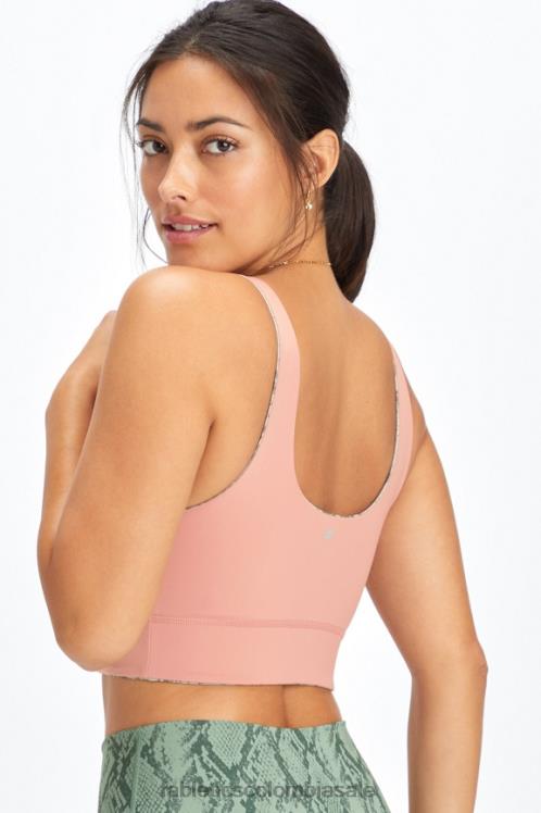 co Fabletics mujer sujetador deportivo de impacto medio harlyn midi serpiente de cactus/cañón rosa 6ZJ061851