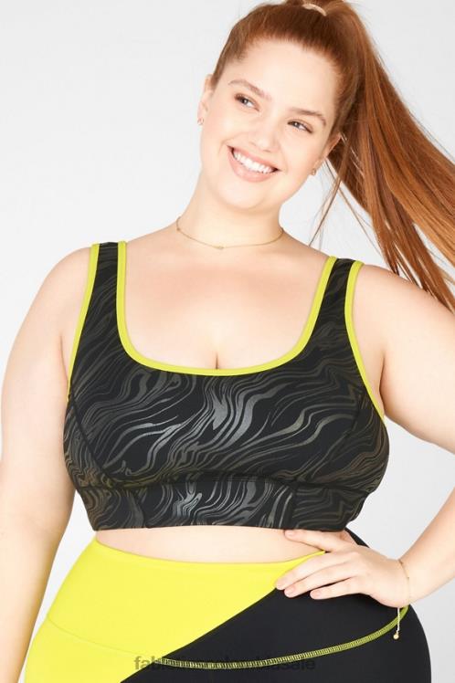 co Fabletics mujer sujetador deportivo de impacto medio prue negro pequeño marmoleado/ralladura 6ZJ061940