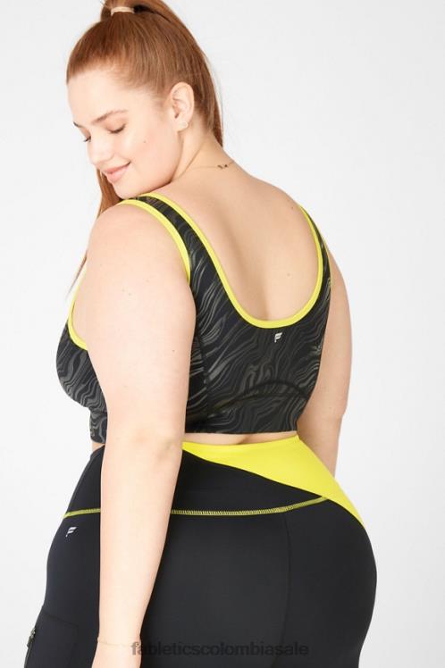 co Fabletics mujer sujetador deportivo de impacto medio prue negro pequeño marmoleado/ralladura 6ZJ061940