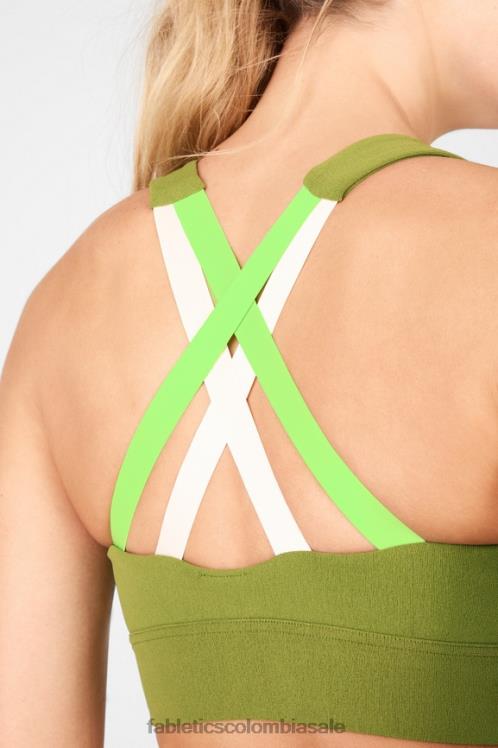 co Fabletics mujer sujetador deportivo freya sculptknit albahaca/cítrico verde/nube rosa 6ZJ061898
