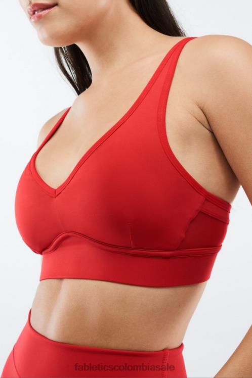 co Fabletics mujer sujetador deportivo khloe de impacto medio manzana roja 6ZJ061893
