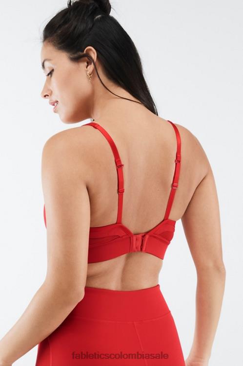 co Fabletics mujer sujetador deportivo khloe de impacto medio manzana roja 6ZJ061893