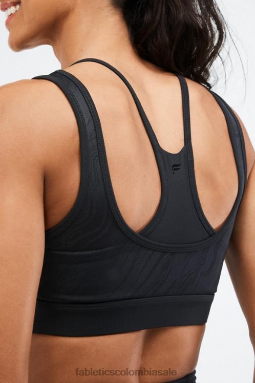 co Fabletics mujer sujetador deportivo kira de impacto medio negro 6ZJ061896