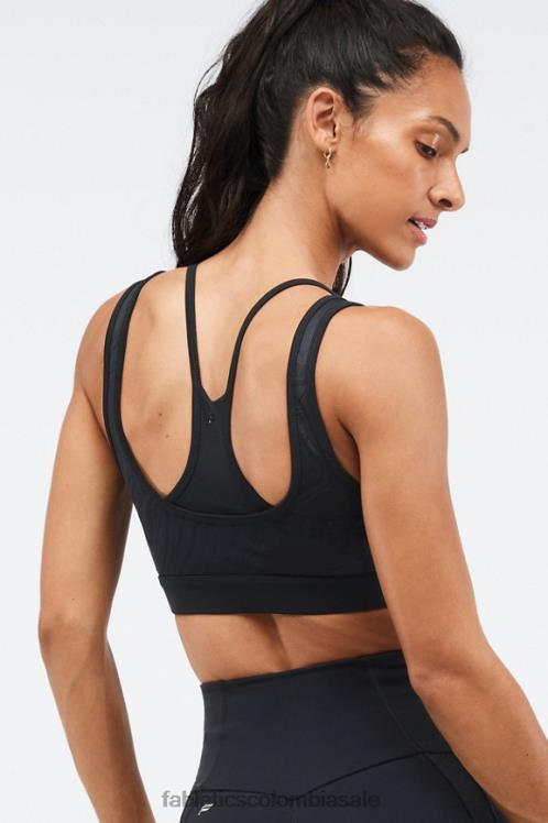 co Fabletics mujer sujetador deportivo kira de impacto medio negro 6ZJ061896