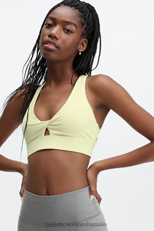 co Fabletics mujer sujetador deportivo oasis con parte delantera retorcida pera clara 6ZJ061732