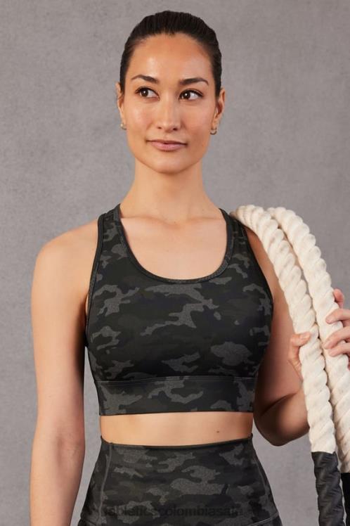 co Fabletics mujer sujetador deportivo on-the-go de impacto medio 112 camuflaje carbón 6ZJ061742