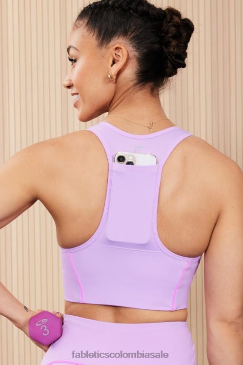 co Fabletics mujer sujetador deportivo on-the-go de impacto medio 112 cosmo púrpura/escape rosa 6ZJ061743