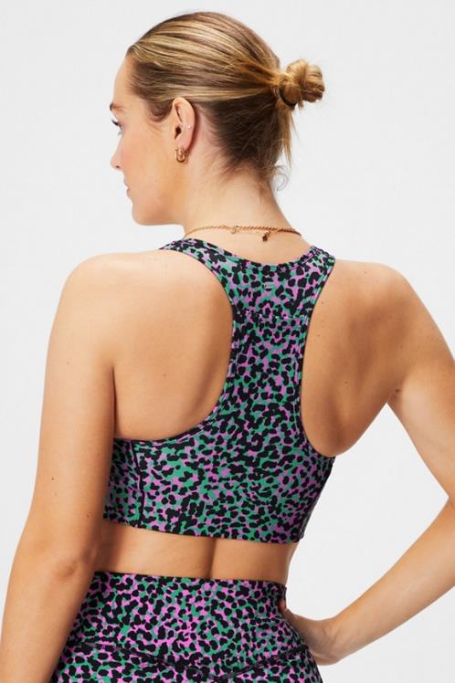 co Fabletics mujer sujetador deportivo on-the-go de impacto medio 112 manchas safari verde hierba/negro 6ZJ061740