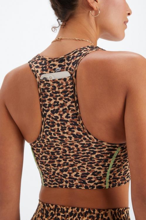 co Fabletics mujer sujetador deportivo on-the-go de impacto medio 113 guepardo ondulado/resaltador 6ZJ061748