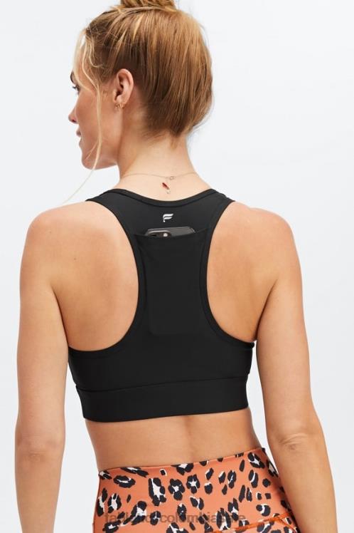 co Fabletics mujer sujetador deportivo on-the-go de impacto medio 113 negro 6ZJ061745