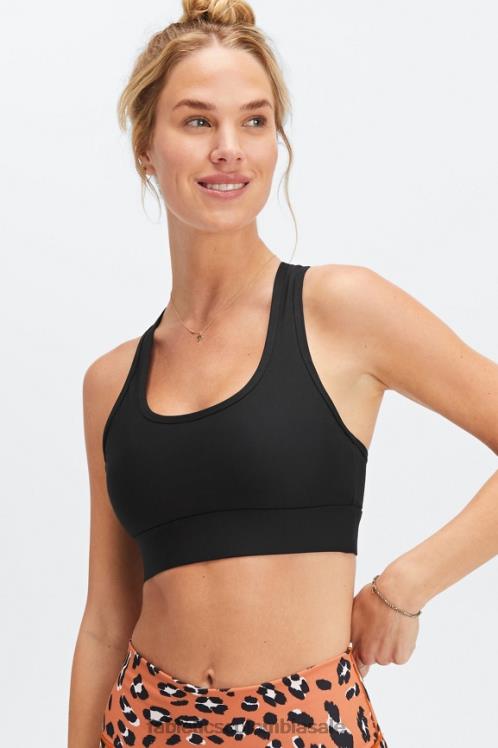 co Fabletics mujer sujetador deportivo on-the-go de impacto medio 113 negro 6ZJ061745