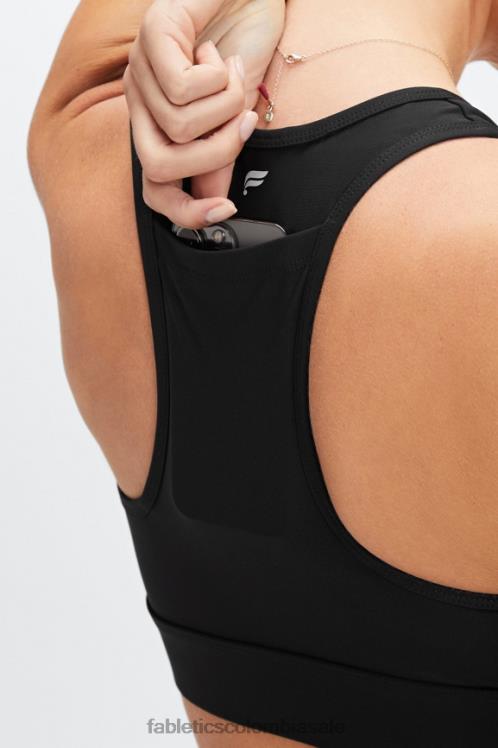 co Fabletics mujer sujetador deportivo on-the-go de impacto medio 113 negro 6ZJ061745