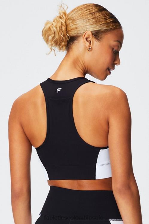 co Fabletics mujer sujetador deportivo on-the-go de impacto medio 113 negro/blanco clásico 6ZJ061744