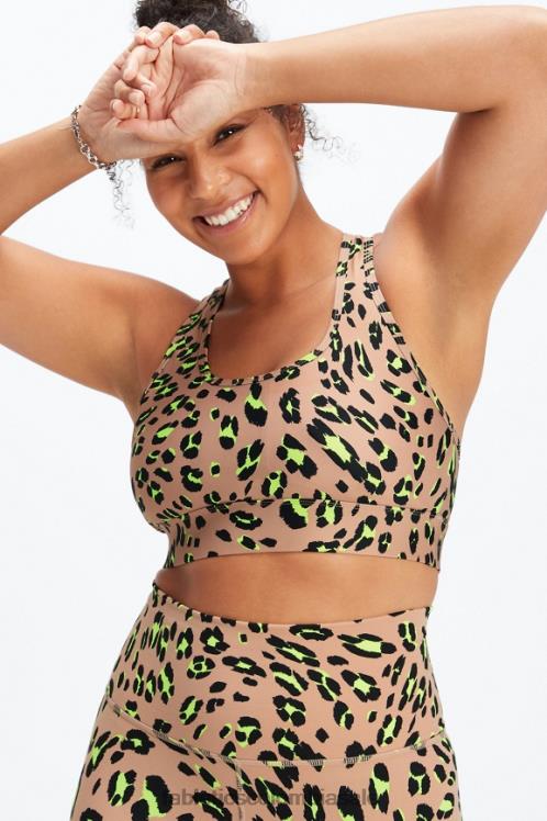 co Fabletics mujer sujetador deportivo on-the-go de impacto medio 114 leo ondulado del desierto 6ZJ061753