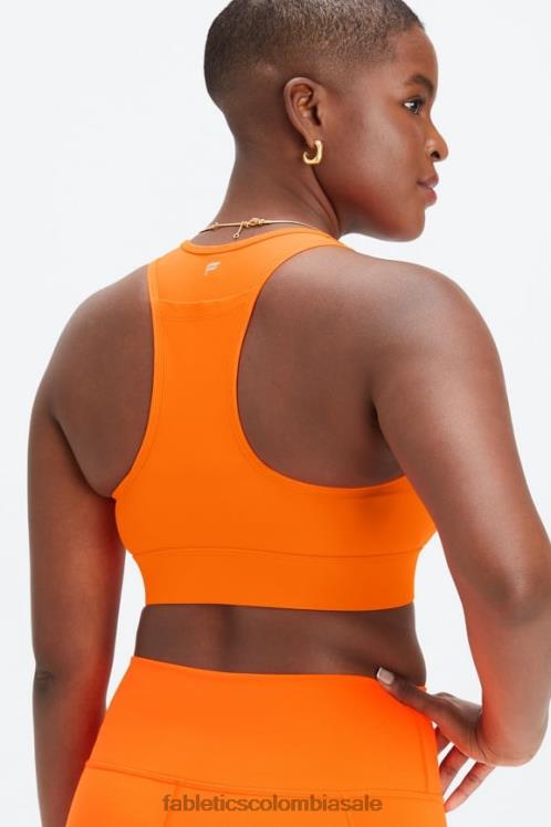 co Fabletics mujer sujetador deportivo on-the-go de impacto medio 114 parpadeo naranja 6ZJ061749
