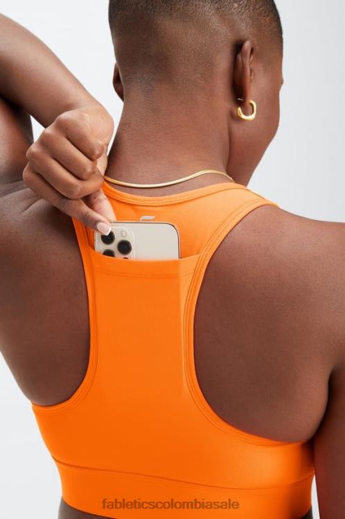 co Fabletics mujer sujetador deportivo on-the-go de impacto medio 114 parpadeo naranja 6ZJ061749