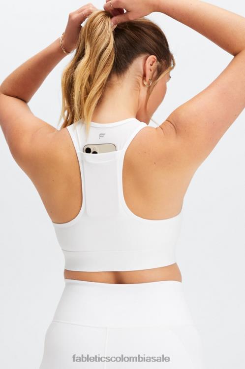 co Fabletics mujer sujetador deportivo on-the-go de impacto medio 115 blanco brillante 6ZJ061754